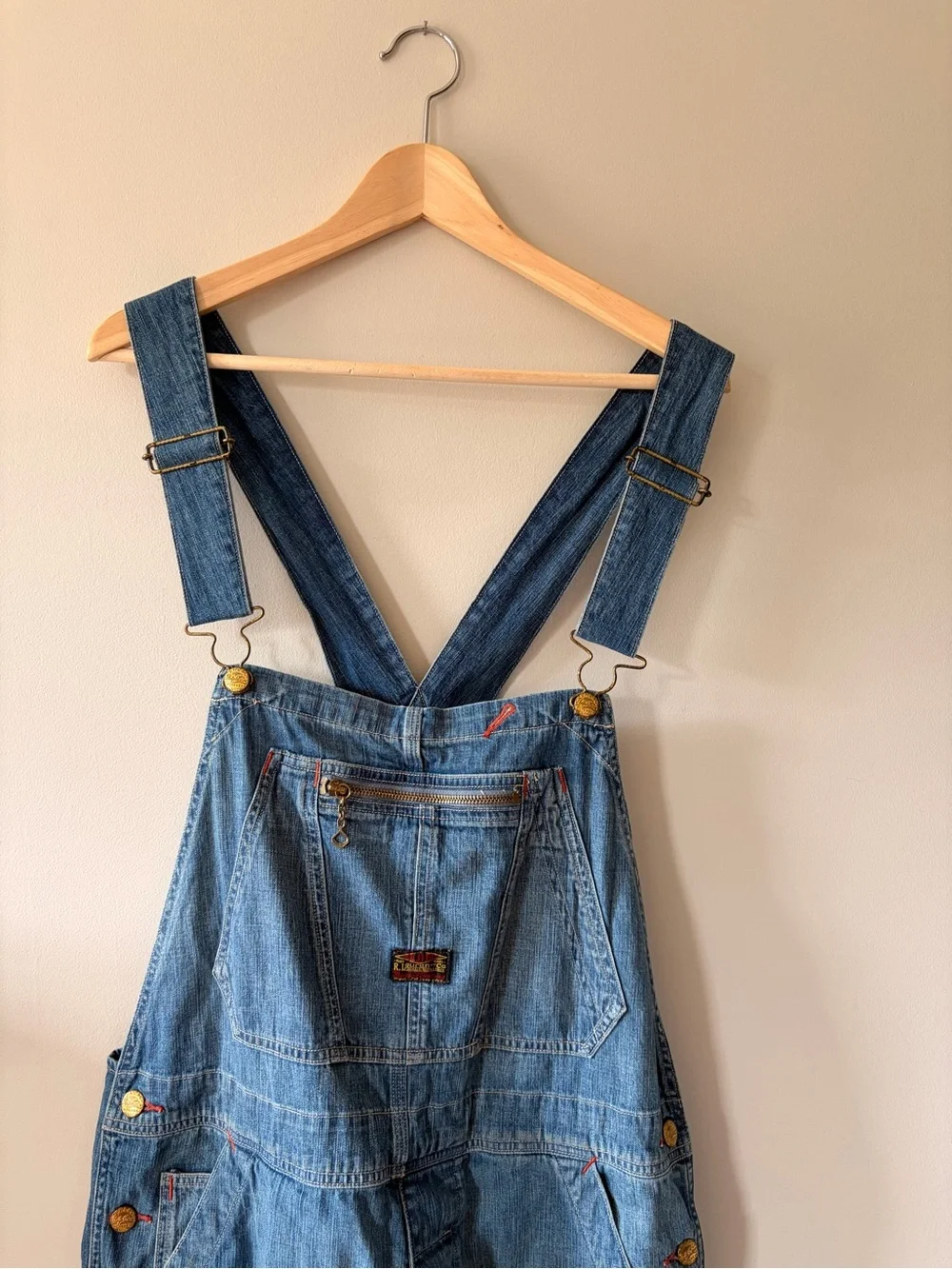 Polo by Ralph Lauren Distressed Denim Overalls - Light Blue - Picture 2 of 13